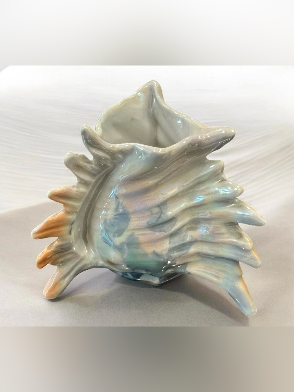 Vintage 1900 Royal Bayreuth iridescent porcelain shell Creamer.